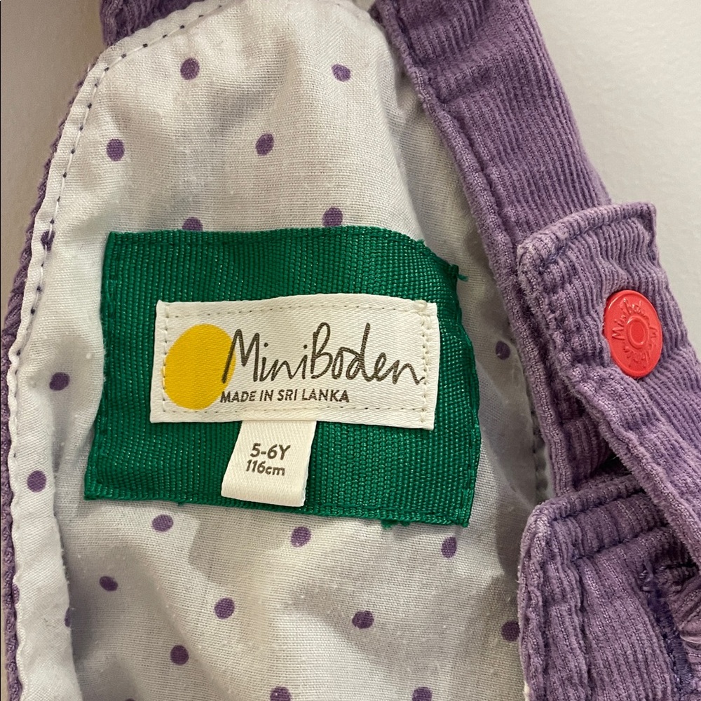 Mini Boden Purple Rainbow Overalls Dress Size 5-6 - Picture 6 of 7
